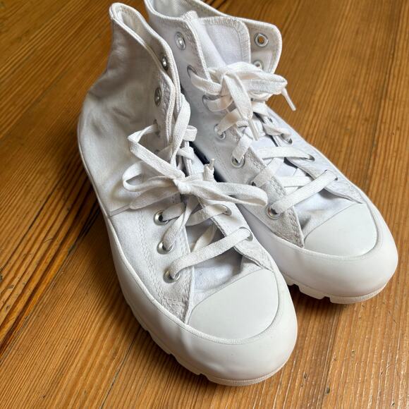 Converse All Star Chuck Taylor white lugged sole sneaker SIZE 8 - Picture 2 of 7